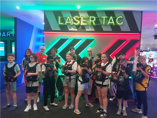 Older young carers take aim at Laser Tag
